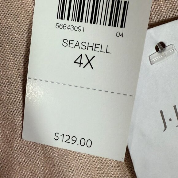 J Jill Womens Love Linen Blazer Sz 4X Seashell Pink Blush Vacation Resort NWT - Picture 8 of 12